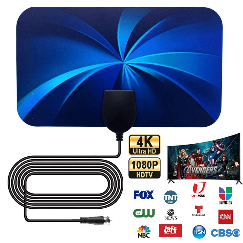 1080P TV Antenna For Global Digital 4K TV DVB-T2 Booster HDTV For RV outdoor Car antenna Indoor Smart TV EU Plug