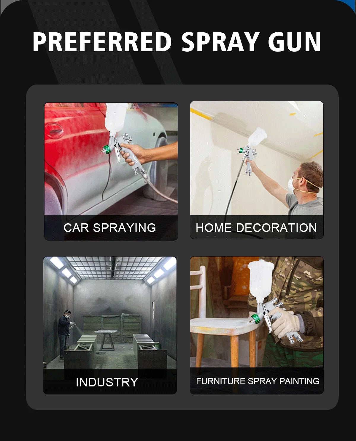 SUTU Spray Guns MINI88 High Atomization 1.0/1.2MM Nozzle Painting Gun Oil/Water Based Paint Air Spray Gun Airbrush
