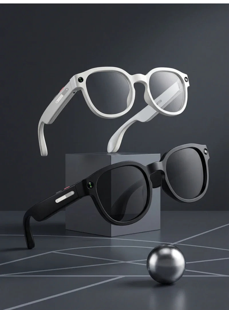 2026 New AI Smart Glasses AI Translation 8MP HD Camera 4K Shooting Image Bluetooth Call Recording Music Smart Sunglasses