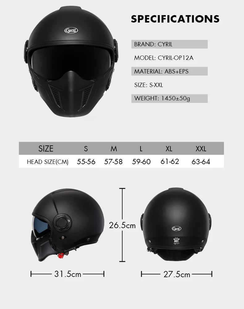 Full Face Open Face Motorcycle Helmet Double Lens Folding Modular Helmet Man Woman Retro Moto Integral Helmet