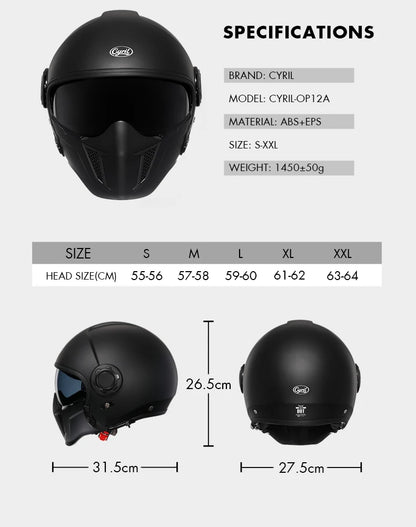 Full Face Open Face Motorcycle Helmet Double Lens Folding Modular Helmet Man Woman Retro Moto Integral Helmet