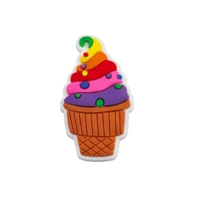 1-10PCS Love Pride Balloon Ice Cream Flag Rainbow PVC Shoe Charms Buckle Clog Fit Wristbands Sandals Shoes Decoration Party Gift