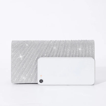 Women's Evening Shoulder Bag Bridal Clutch Party Prom Wedding Envelope Handbag Glitter Shiny Purses Sling Dating Dressy Bag