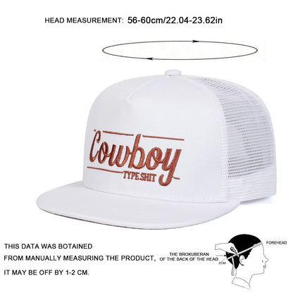 Unisex COWBOY Letter Embroidery Hip-hop Net Hats Spring Summer Outdoor Adjustable Casual Baseball Caps Sunscreen Hat Sports Cap