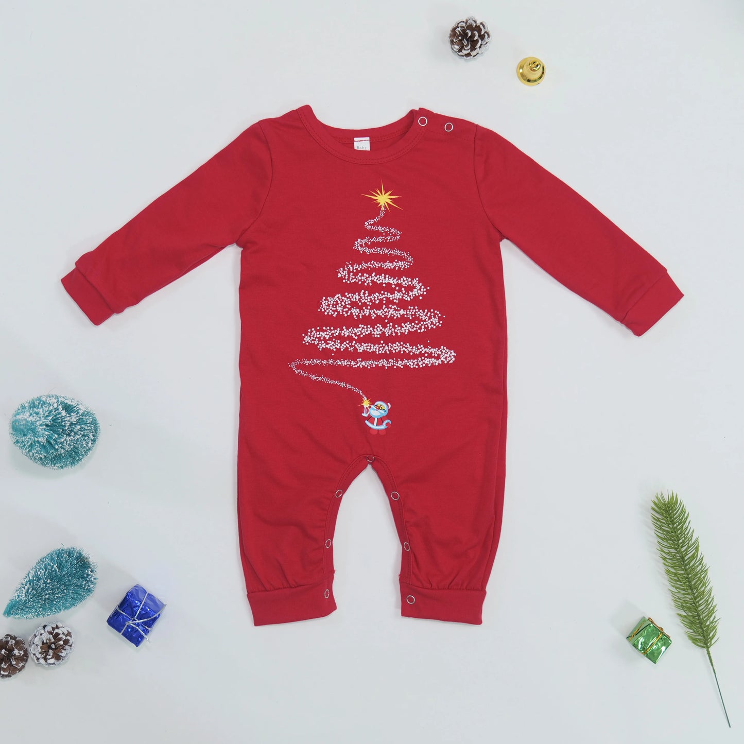 Christmas Family Matching Pajamas Set Firework Print Mom Dad Kids Home Clothes Warm Soft Sleepwear Baby&Dog Romper Pjs Xmas Look
