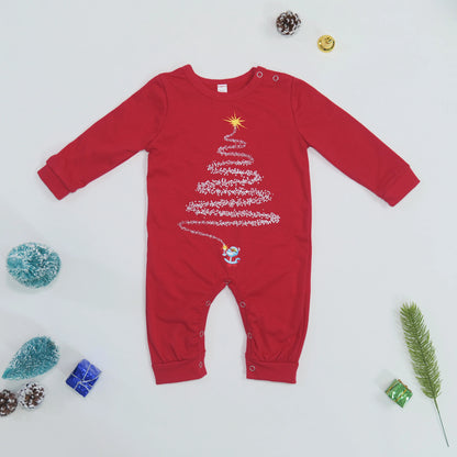 Christmas Family Matching Pajamas Set Firework Print Mom Dad Kids Home Clothes Warm Soft Sleepwear Baby&Dog Romper Pjs Xmas Look