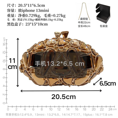 New Large Rhinestone Evening Bag Crystal Dinner Bag WHTUOHENG  Diamond Clutch Women's Bag Luxury Formal Party Bags And Handbags