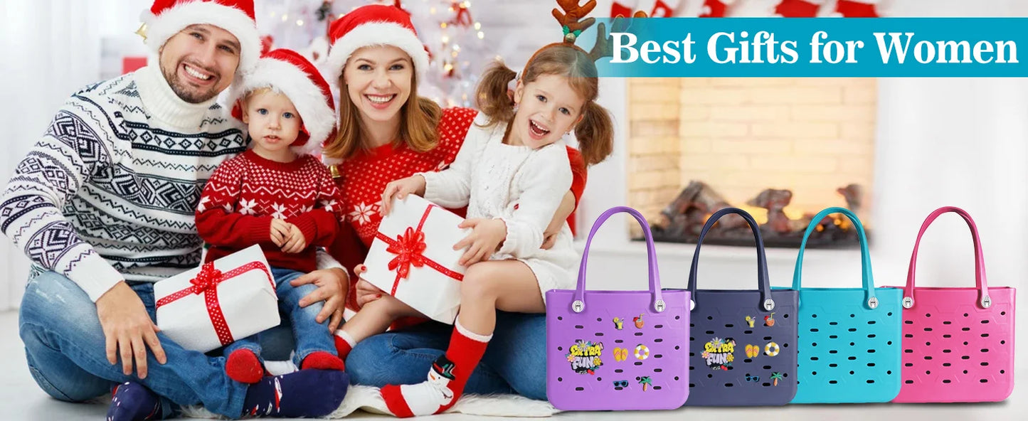 L Large Beach Bag EVA Rubber Waterproof Beach Travel Picnic Storage Basket Women's Shopping Handbag Hemp Bag Jelly Tote Bag