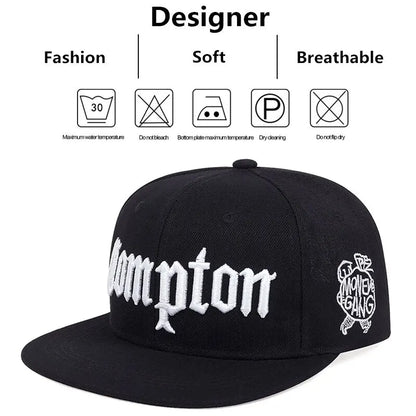 2025 New COMPTON CAP Street Dance Snapback Hat Hip Hop Headwear for Men Women Adult Outdoor Casual Sun Baseball Cap