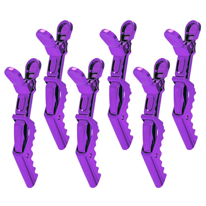 6pcs Crocodile Clip Plating Professional Hairdressing Perm Positioning Non-slip Clip Durable Portable Barber Shop Styling Tools