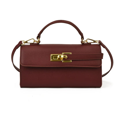 Women's Brand Luxury Lock Bag Retro Trendy Crossbody Bag Large Capacity Square Handbag Flip-top Commuter Bag Casual Shoulder Bag