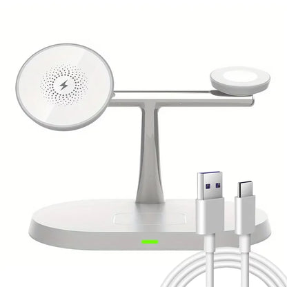 3 In 1 Magnetic Wireless Charger Stand Fast Charging Dock Station for iPhone 17/16/15/14 Pro Max, Apple Watch 8/7/6, AirPods Pro