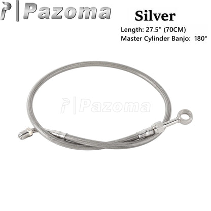 Motorcycle Hydraulic Banjo Braided Line Steel Brake Hose Cable For Harley Softail Slim Breakout Deluxe Street Bob Fat Boy 18-23