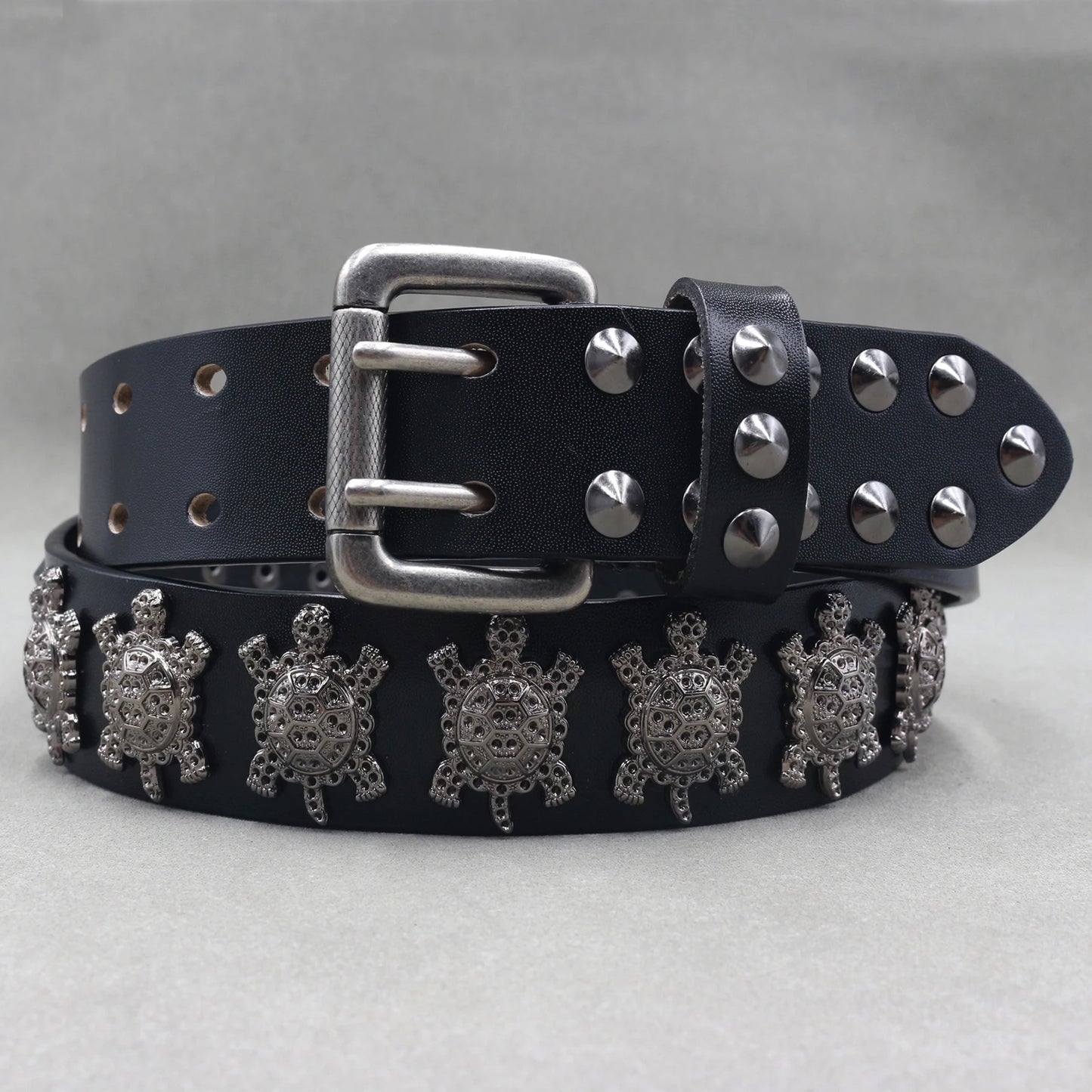 Heavy Metal Punk Belt Genuine Leather Hip Hop Belts For Men Cross Rivet Jeans belt male Strap Ceinture Homme designer belt