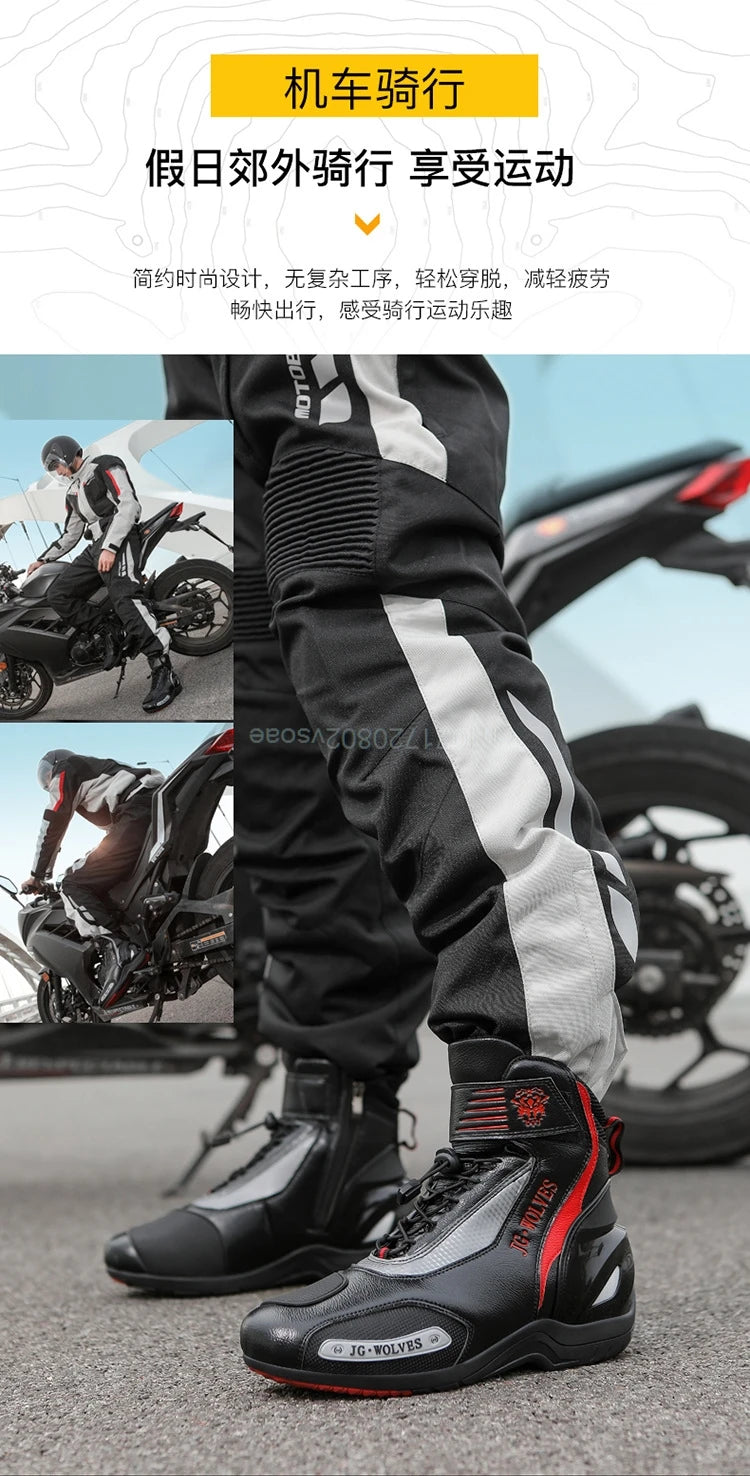 Boots For Motorcyclist Man Women Waterproof Enduro Motorcycle Boots Motorcycle Shoes Moto Hombre Anti-Fall Riding Short Boots