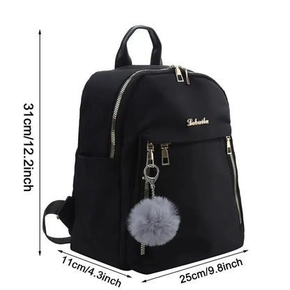 Simple Large Capacity Unisex Black Travel Backpack - Harajuku & High Street Style Student Backpack