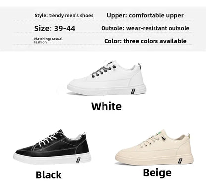 New Style White Sneakers for Men, Korean Version, Trendy Platform Shoes, Versatile for All Occasions, Sporty and Casual Shoes