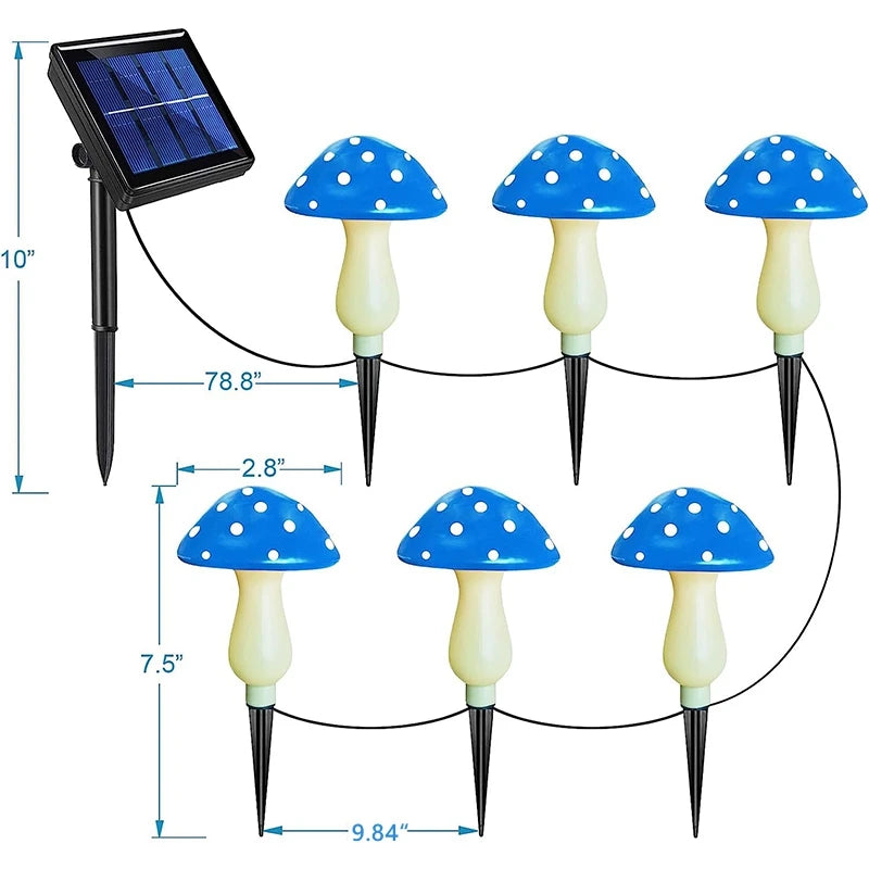 12 Pack RGB Solar Mushroom Light Solar Garden Stake Light 8 Modes Waterproof Mushroom Solar Light For Garden Yard Landscape