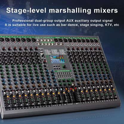 Depusheng Digital Mixer Professional Audio Mixer 18channels with 99bit dps reverb chip Bluetooth USB MP3 for stage bar studio DJ