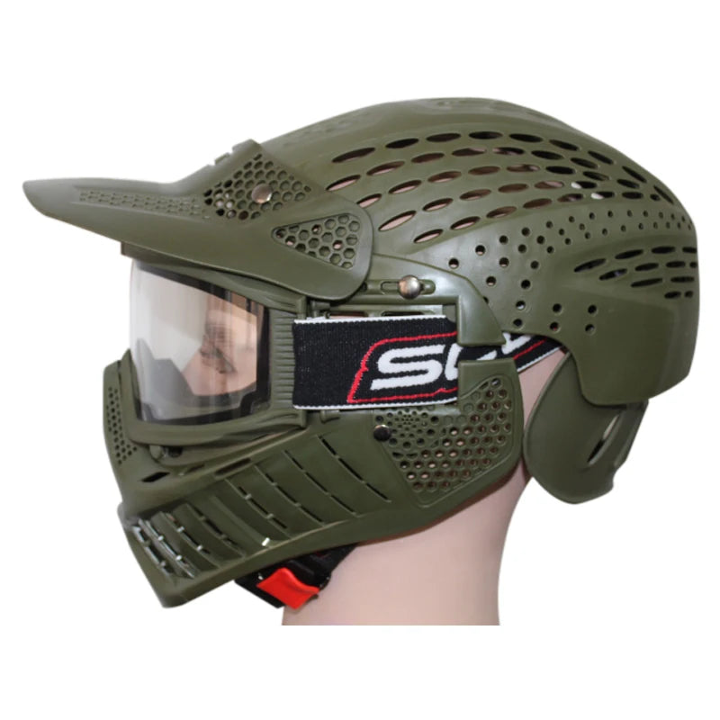High Strength Paintball Mask or Airsoft Mask with Double Lens Anti Fog Goggle