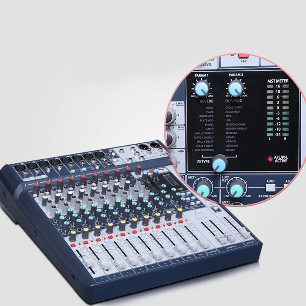 Signature Professional 12 Channel Audio sound Mixer Mixing console interface for Stage DJ Singing