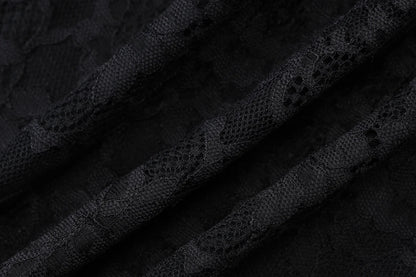 Hugcitar Women'S Fashion Lace Solid Slips Patchwork Sexy Slim See Through Mini Dress Summer Vacation Party Night Club Outfit