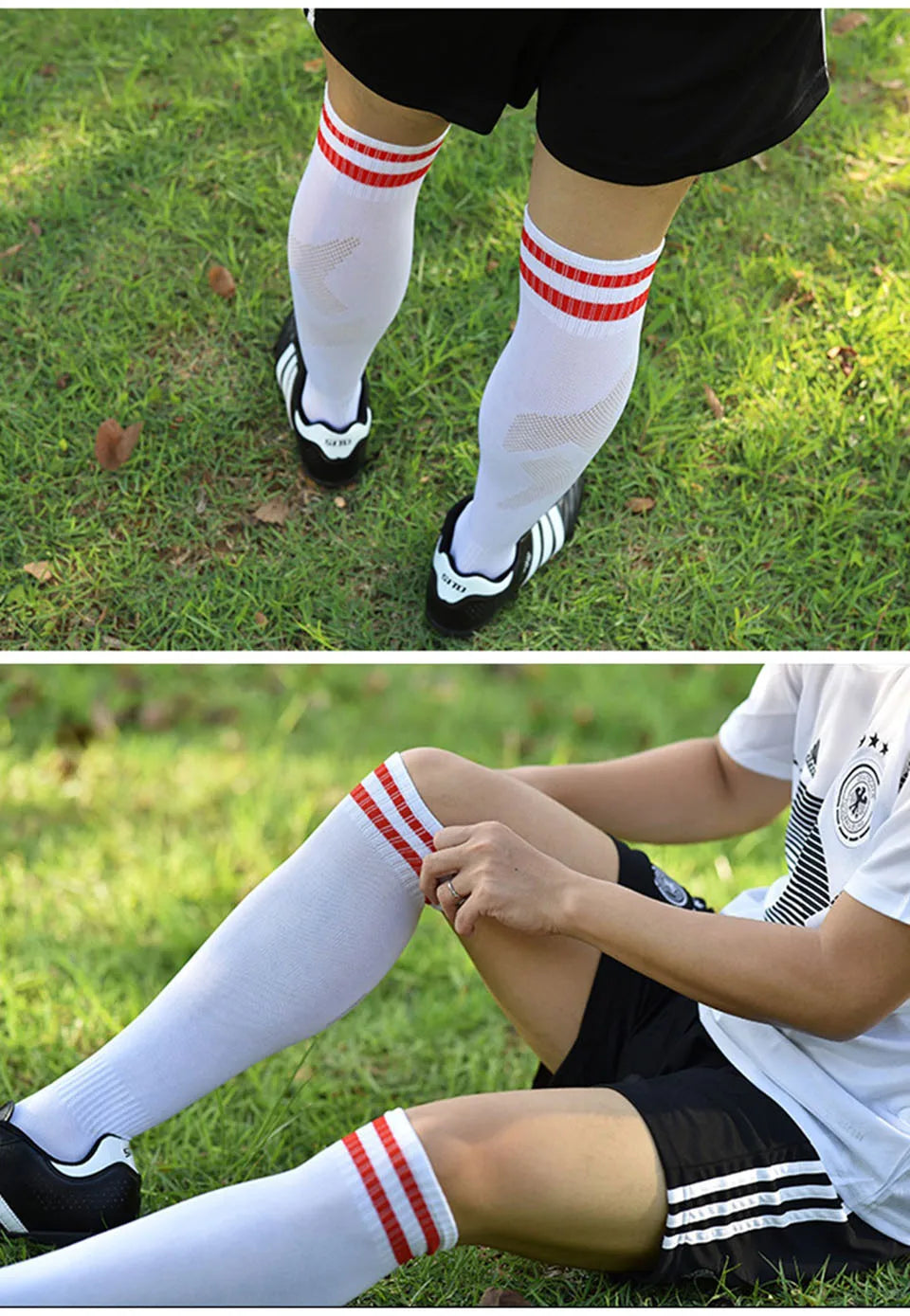 Loogdeel Kids Youth Adult Soccer Socks Stripe Knee High Softball Baseball Sports Socks Breathable Football Socks for Men Women