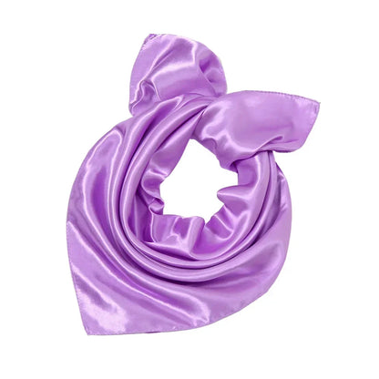 60x60cm Solid Colors Neckerchief Scarf For Women Silk Satin Headband Hair Scarves Female Square Shawls Head Scarfs