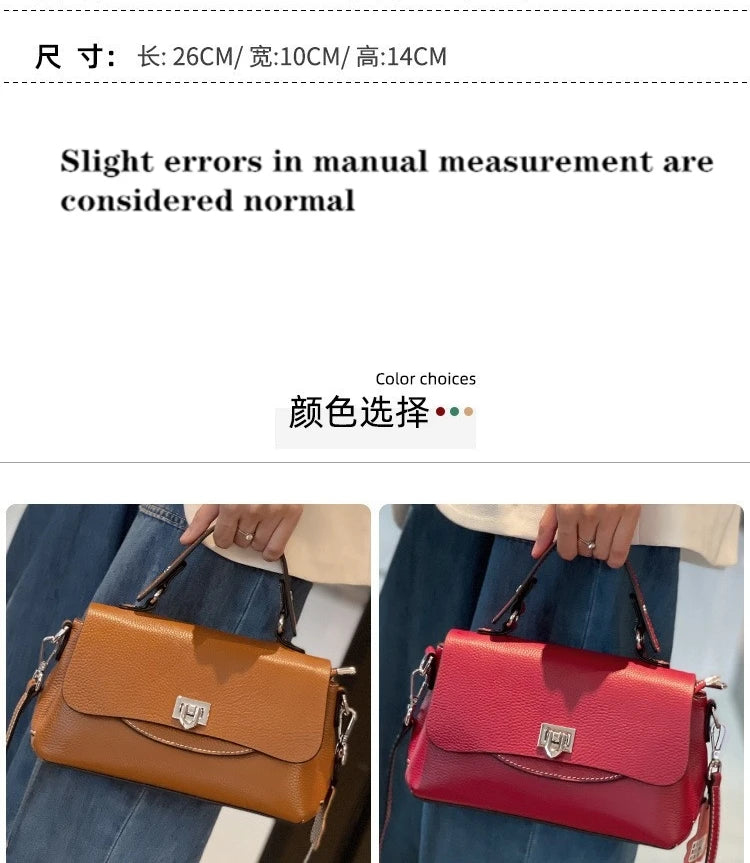 luxury handbags female crossbody bags Vintage Genuine leather one piece shoulder bag small square bag for women cowhide Blue bag