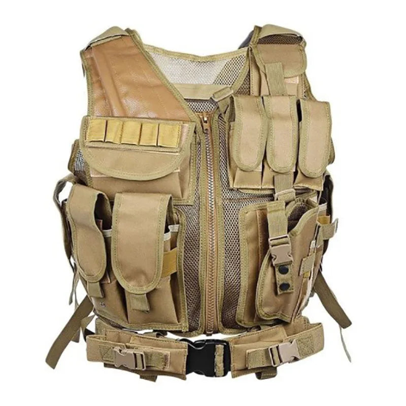 Multi-Pocket Swat Army Tactical Vest Jungle Combat Body Armor Vests Security Hunting Outdoor CS Game Airsoft Training Jacket