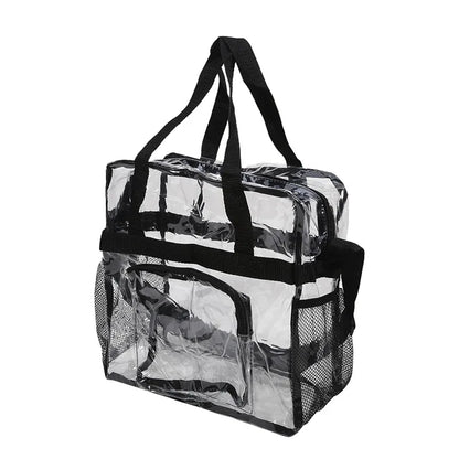 Portable PVC Transparent Shoulder Crossbody Bag Tote Satchel Handbag for Women Lady Large Capacity Clear Bag Shopping Handbag