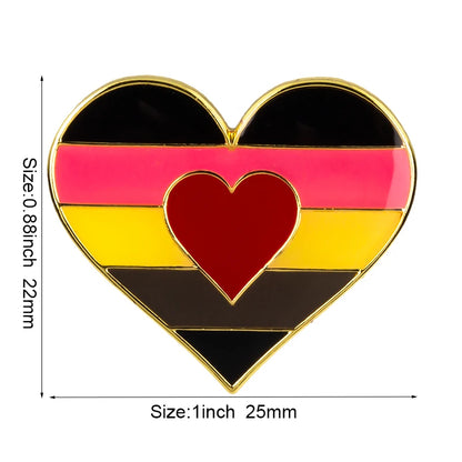 10pcs a lot Rainbow Pride Heart Shaped  Badge Symbol Pin Metal Badges Decorative Brooch Pins for Clothes Brooch Jewelry