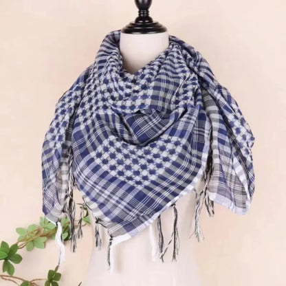 Large Arab Shemagh Headscarf with Tassel Costume Head Neck Scarf Bandana Keffiyeh for Men Women