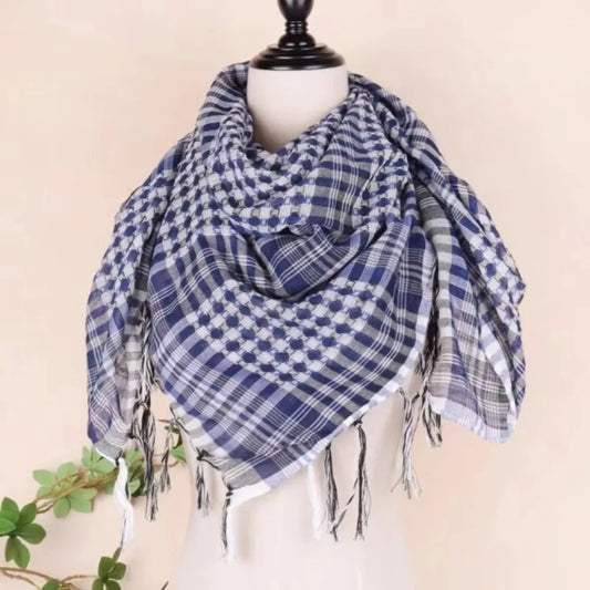 Large Arab Shemagh Headscarf with Tassel Costume Head Neck Scarf Bandana Keffiyeh for Men Women