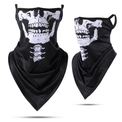 Summer Breathable Bandana Skull Printed Scarf Sun Protection Quick-drying Face Cover Reusable Mask Neck Gaiter Halloween Gift