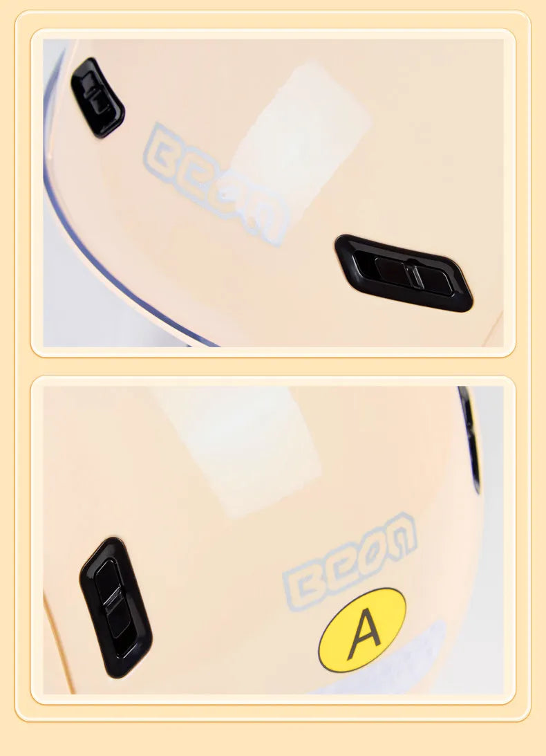 BEON Light Helmet Electric Motorcycle Lightweight Half Helmet Detachable Warm Ear Protection Capacete De Motocicleta