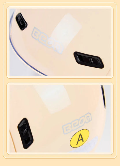 BEON Light Helmet Electric Motorcycle Lightweight Half Helmet Detachable Warm Ear Protection Capacete De Motocicleta