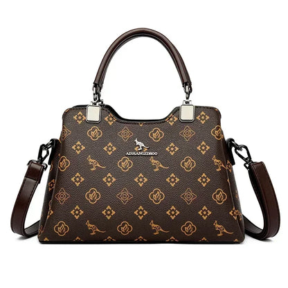Luxury Handbag Fashion Print Large Capacity Soft Leather Women Shoulder Crossbody Bag Leisure Designer Ladies Purses and Handbag