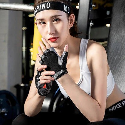 Weightlifti Gym Gloves Fitness Training Fingerless Women Men Bodybuilding Exercise Sports Gloves Cycling Anti Slip Breathable