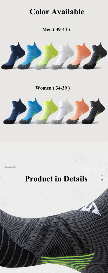 Summer Running Socks Men Women Fitness Sports Quick-drying Sweat-absorbing Breathable Anti-friction Marathon Ankle Tab Socks