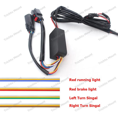 Motorcycle Saddlebag LED Flowing Light Turn Signal Brake Running Lamp For Harley Touring Road King Electra Street Glide 2014-23