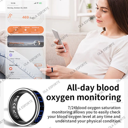 Call ID Reminder Smart Ring Heart Rate Blood Pressure Monitor Men Women Smartring 5ATM Waterproof Health Multi Sports Ring 2026