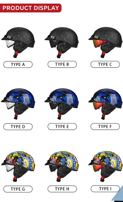 New Arrivals Retro Half Face Motorcycle Helmet DOT ECE Half Motorbike Helmets Men Women Unisex Low Profile Half Helm