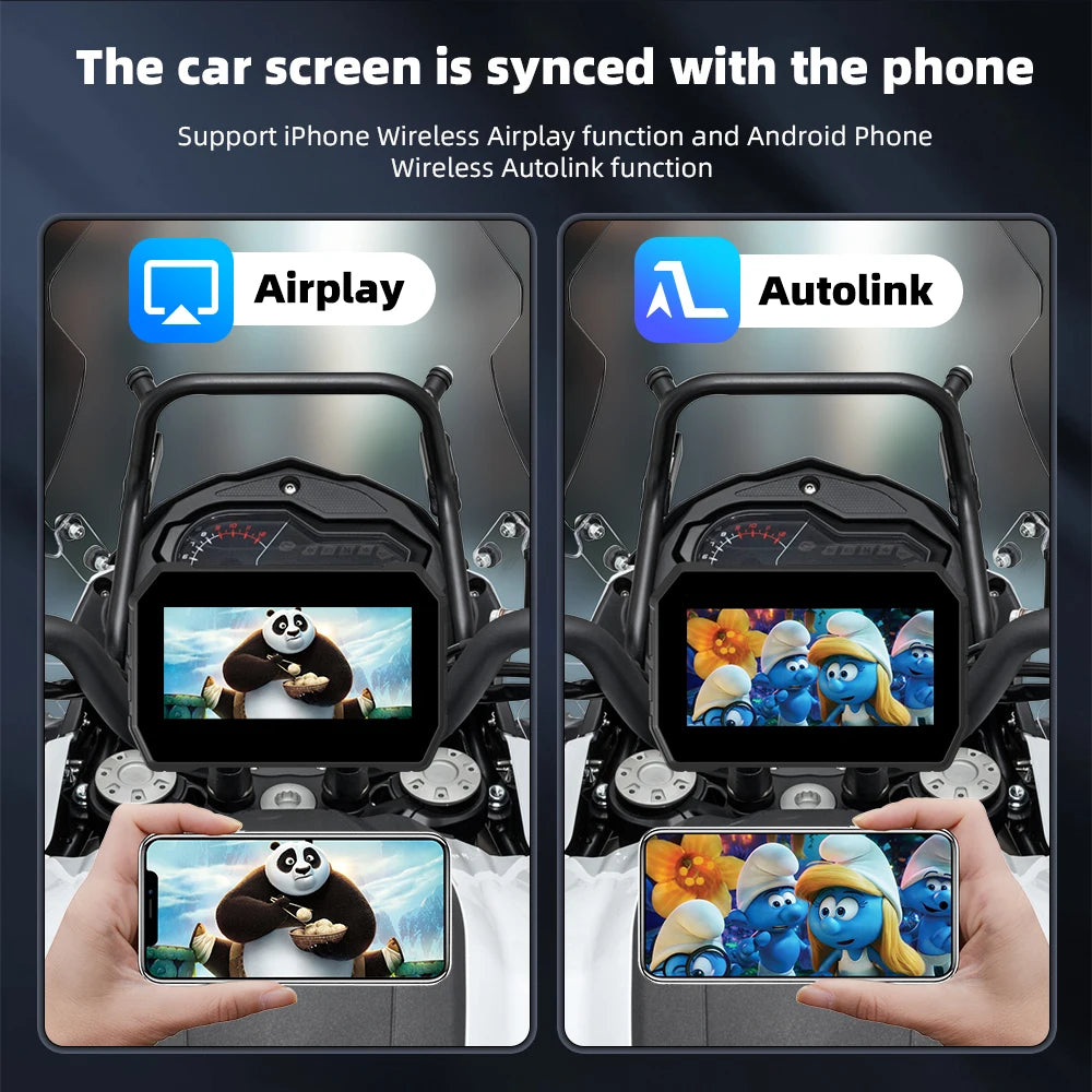 5 inch Wireless CarPlay Moto Android Auto Digital Motorcycle Dashboard GPS Motorcycle Navigation Two Theme Display Screen