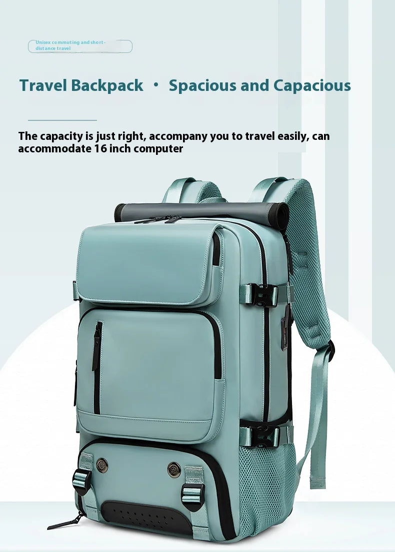Large Travel Backpack Boardable Backpack USB Charging Waterproof Outdoor Travel Backpack Independent Shoe Compartment