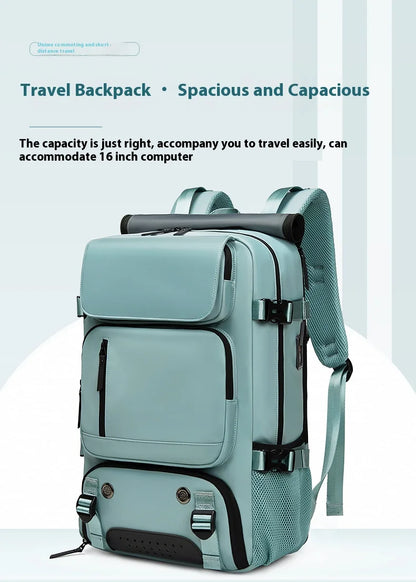 Large Travel Backpack Boardable Backpack USB Charging Waterproof Outdoor Travel Backpack Independent Shoe Compartment