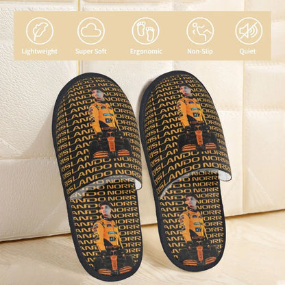 Custom British Lando Norris Racing Driver Guest Slippers for Spa Women House Slipper