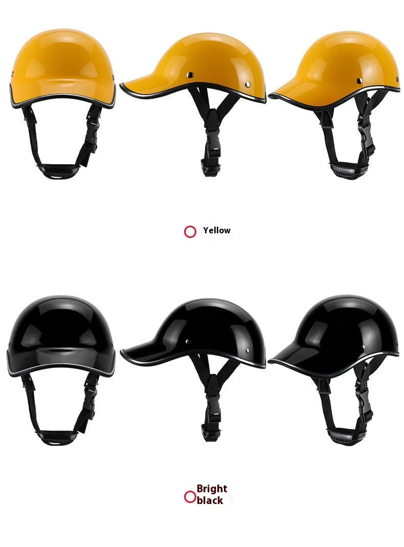 New Leepee For Cafe Racer Chopper Scooter Safety Hard Hat Half Face Vintage Summer Cap Motorcycle Half Helmet Baseball Cap Style