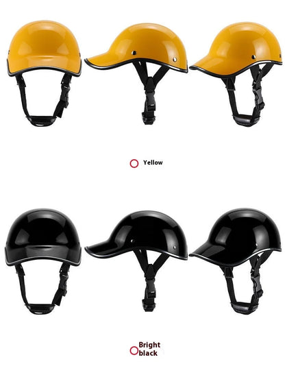 New Leepee For Cafe Racer Chopper Scooter Safety Hard Hat Half Face Vintage Summer Cap Motorcycle Half Helmet Baseball Cap Style