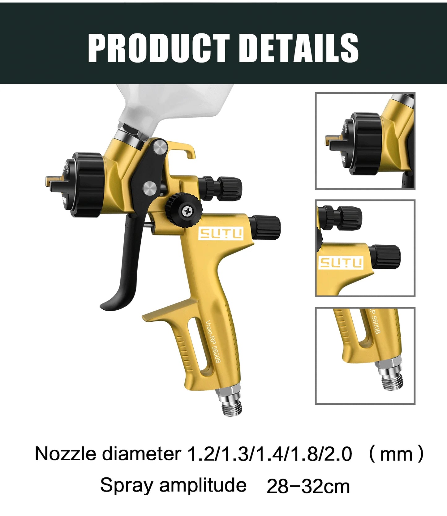 SUTU Spray Guns Car/Furniture 1.3MM Nozzle Paint Spray Gun High Atomization Air Tools Oil Paint Repair Guns Painting Airbrush ﻿
